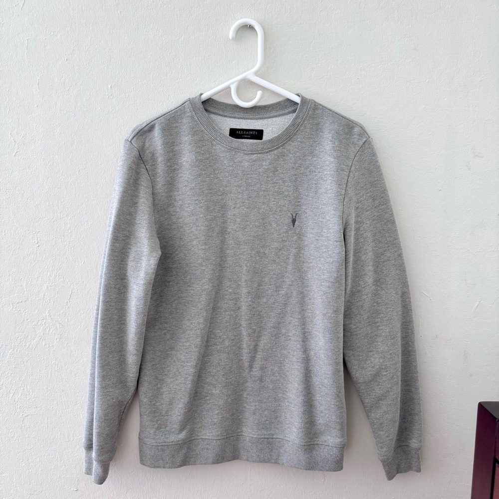 AllSaints ramskull crewneck sweatshirt (smoky warm marled grey)